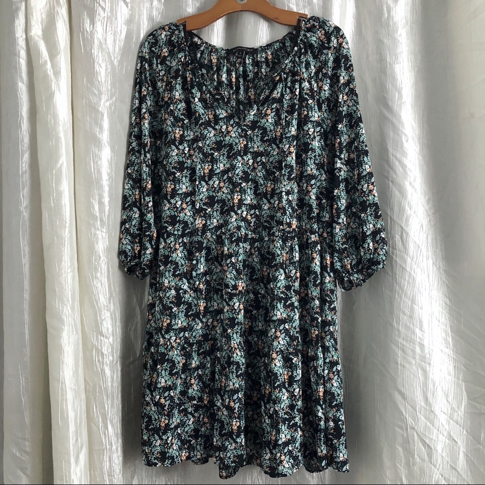 Banana republic Floral long sleeve swing dress